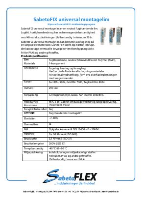 SabetoFIX universal montagelim