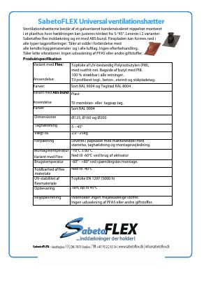 SabetoFLEX flex universal ventilationshætte