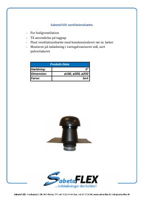 SabetoFLEX stål ventilationshætte