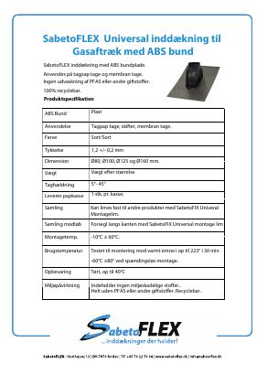 SabetoFLEX inddækning gasaftræk med ABS bund